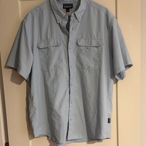 Patagonia Men's Light Blue Button-Down Shirt